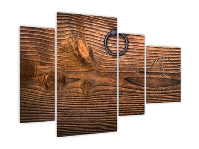 Tablou textura lemnului (cu ceas)