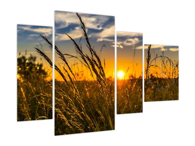 A mező naplementekor képe (órával) (V021001V11075C)
