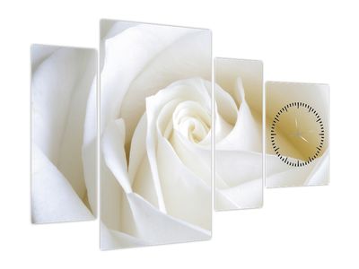 Obraz biele ruže (s hodinami) (V021208V11075C)