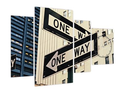 Obraz - New York ONE WAY (z zegarem)