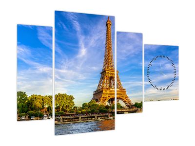 Slika - Eiffelov toranj (sa satom)