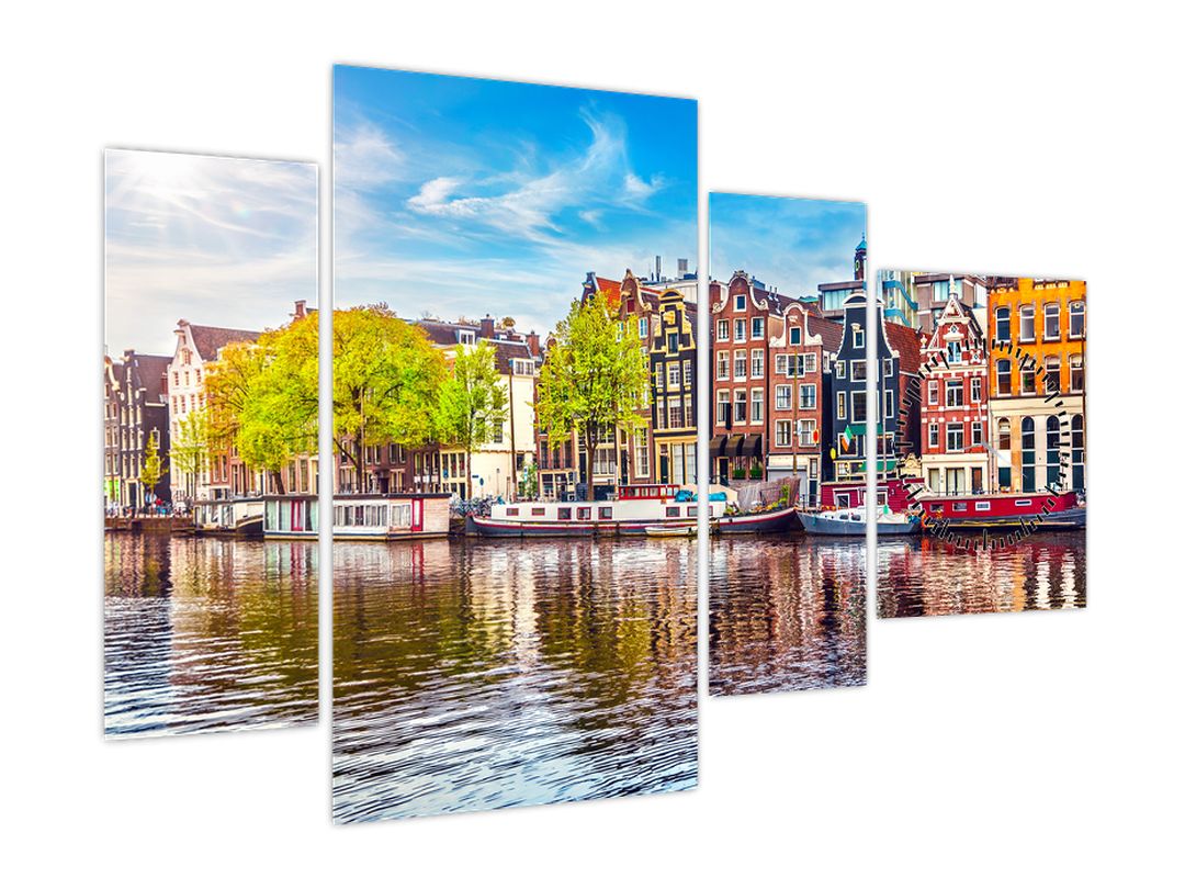 Obraz - Tančící domy, Amsterdam (s hodinami) (V022481V11075C)