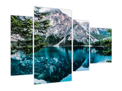 Slika jezera v Alpah (z uro)