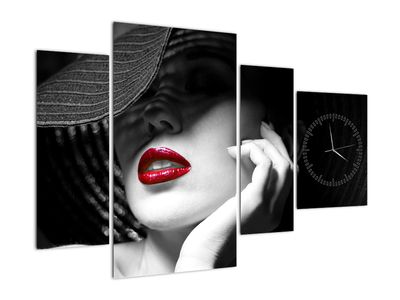 Obraz - Žena s klobúkom (s hodinami)