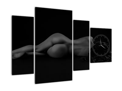 Slika - gola ženska, ki leži (sa satom)