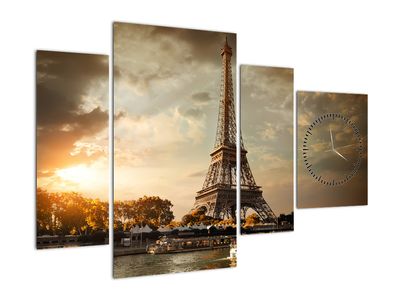 Slika - Eifflov stolp, Pariz, Francija (sa satom)