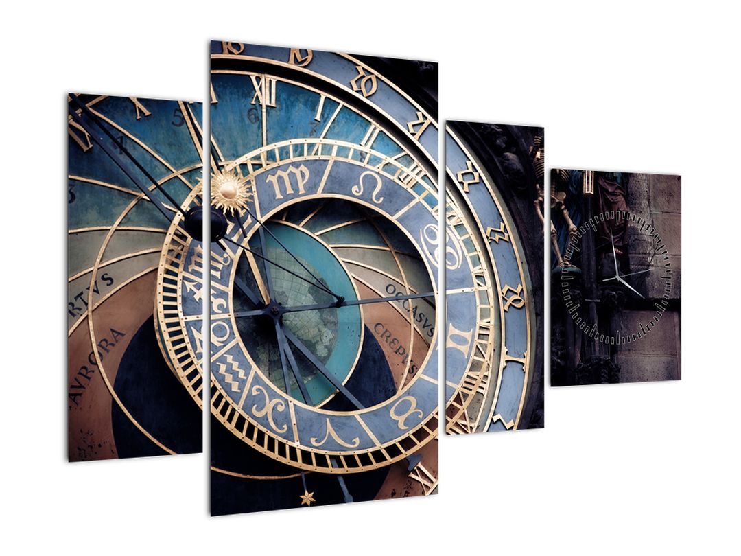 Hoogland Bestuiven Groen Schilderij - Astronomisch uurwerk, Praag (met klok) | Domali.nl