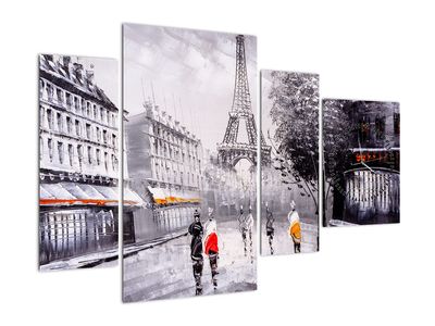 Kép - olajfestmény, Párizs (órával)