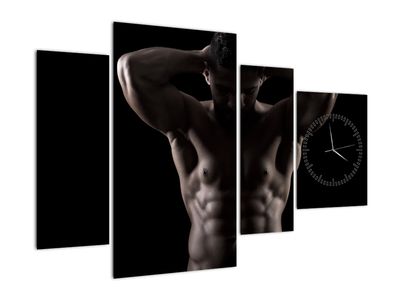 Obraz - Muž v černém pozadí (s hodinami)