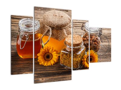Obraz - Zátišie s medovými pohármi (s hodinami)