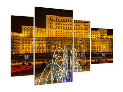 Obraz - Palác parlamentu, Bukurešť Rumunsko (s hodinami)