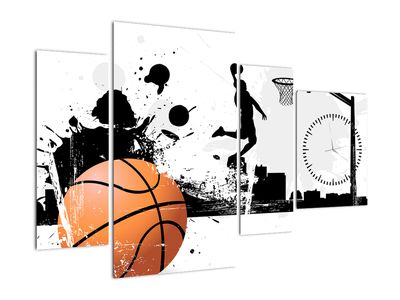 Obraz - Hráč basketbalu (s hodinami)