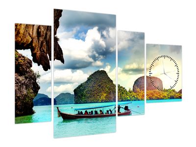 Bild auf Leinwand - Phang Nga Bucht (mit Uhr)