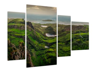 Bild auf Leinwand - Quiraing, Schottland (mit Uhr)