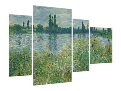 Obraz - Claude Monet, Banks of the Seine, reprodukce (s hodinami)