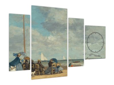 Kép - Eugène Boudin, Beach  at Trouville, reprodukciók (órával)