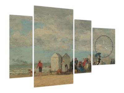 Kép - Eugène Boudin, Beach Scene, reprodukciók (órával)