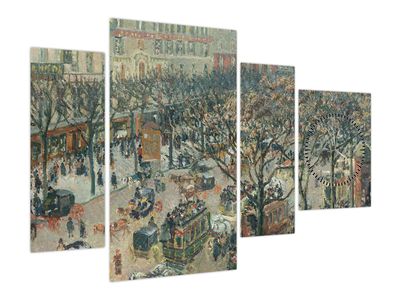 Kép - Camille Pissarro, Boulevard des Italiens, Morning, Sunlight, reprodukciók (órával)