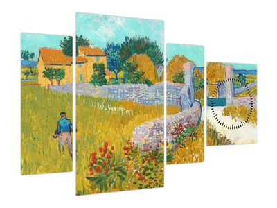 Obraz - Vincent van Gogh, Farmhouse in Provence, reprodukce (s hodinami)