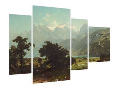 Kép - Albert Bierstadt, Lake Lucerne, reprodukciók (órával)