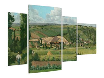 Obraz - Camille Pissarro, Landscape at Les Pâtis, Pontoise, reprodukcia (s hodinami)