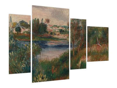 Obraz - Auguste Renoir, Landscape at Vetheuil, reprodukcje (z zegarem)