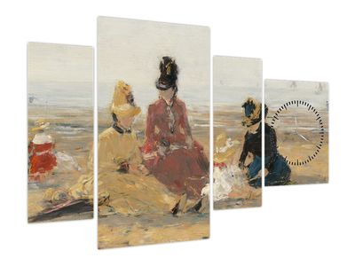 Obraz - Eugène Boudin, On the Beach, Trouville, reprodukcje (z zegarem)