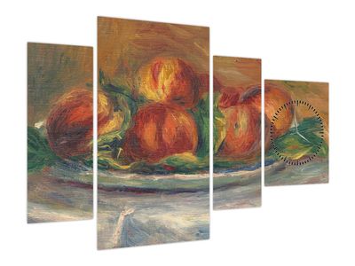 Obraz - Auguste Renoir, Peaches on a  Plate, reprodukcje (z zegarem)