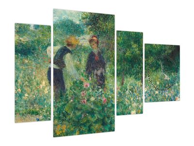 Obraz - Auguste Renoir, Picking Flowers, reprodukcje (z zegarem)