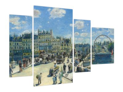 Obraz - Auguste Renoir, Pont Neuf, Paris, reprodukcje (z zegarem)