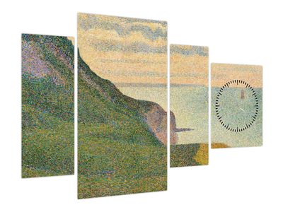 Obraz - Georges Seurat, Seascape at Port-en-Bessin, Normandy, reprodukcje (z zegarem)