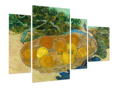 Obraz - Vincent van Gogh, Still Life of  Oranges and Lemons with  Blue Gloves, reprodukcje (z zegarem)