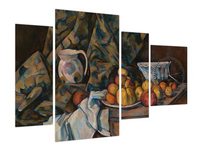 Obraz - Paul Cézanne, Still Life with Apples and Peaches, reprodukcje (z zegarem)