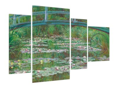 Obraz - Claude Monet, The Japanese Footbridge, reprodukcje (z zegarem)