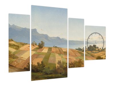 Obraz - Alexandre Calame, Swiss Landscape, reprodukcje (z zegarem)