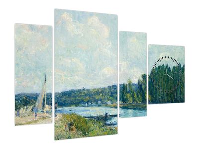 Obraz - Alfred Sisley, The Banks of the Oise, reprodukcje (z zegarem)