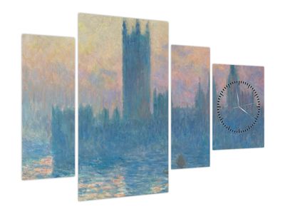 Obraz - Claude Monet, The Houses of Parliament, Sunset, reprodukcje (z zegarem)