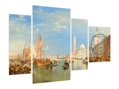 Obraz - Joseph Mallord William Turner, Venice the Dogana and San Giorgio Maggiore, reprodukcje (z zegarem)