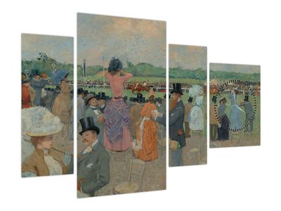 Obraz - Jean-Louis Forain, The Races at Longchamp, reprodukcje (z zegarem)