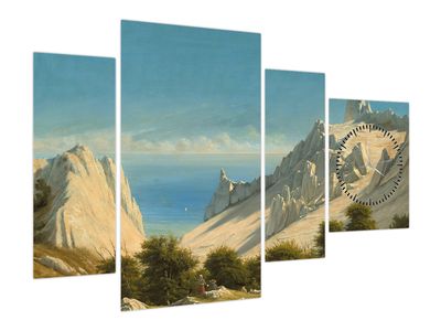 Obraz - Georg Emil Libert, View of Sommerspiret, the Cliffs of Møn, reprodukcje (z zegarem)