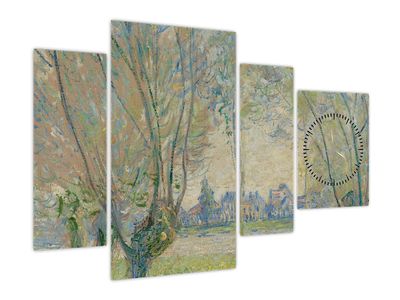 Obraz - Claude Monet, Woman Seated under the Willows, reprodukce (s hodinami)