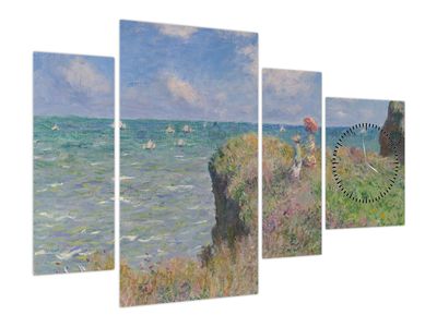 Obraz - Claude Monet, Cliff Walk at Pourville, reprodukce (s hodinami)