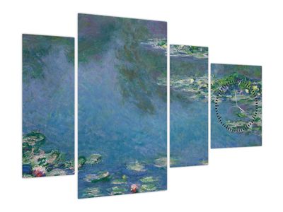 Obraz - Claude Monet, Water Lilies, reprodukce (s hodinami)