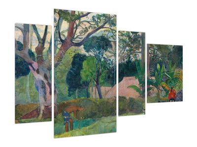 Obraz - Paul Gauguin, Te raau rahi (The Big Tree), reprodukce (s hodinami)