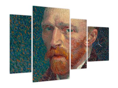 Obraz -  Vincent van Gogh, Self-Portrait, reprodukce (s hodinami)