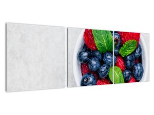 Obraz- miska z leśnymi owocami