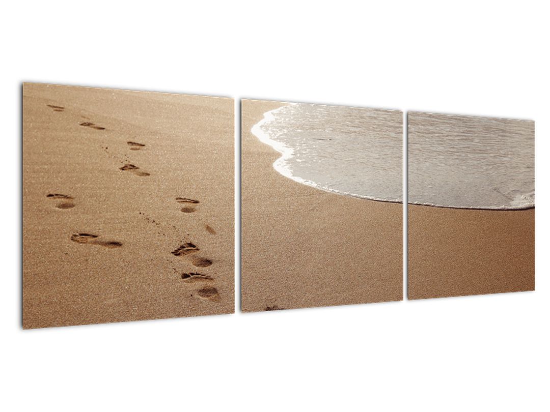 Obraz - stopy v písku a moře (V020583V12040)