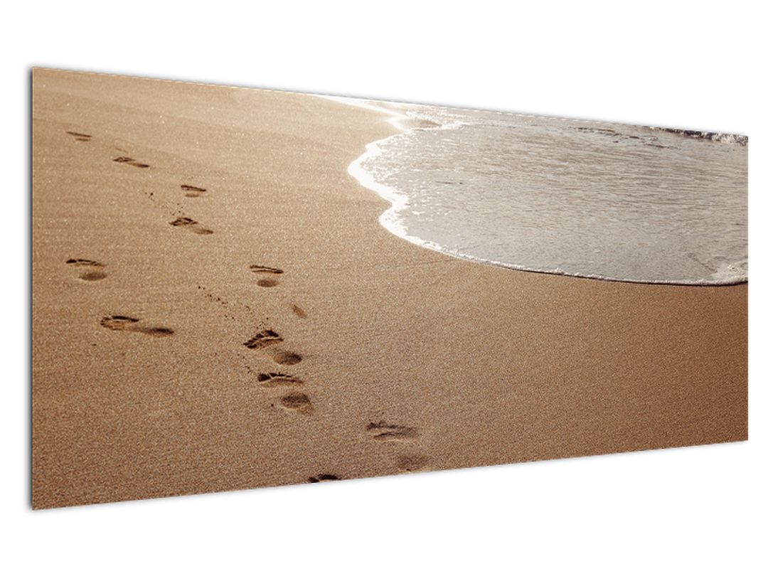 Obraz - stopy v písku a moře (V020583V12050)