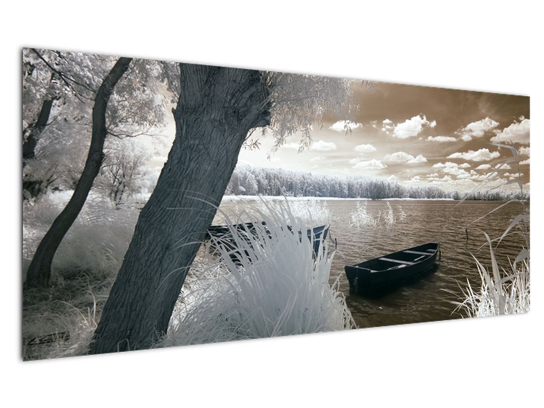 Obraz loďky na jezeře (V022316V12050)