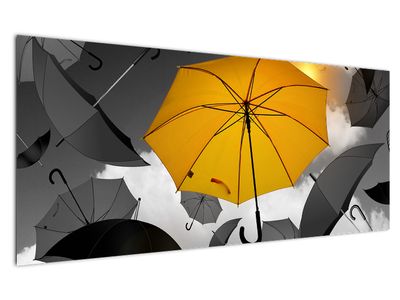 Schilderij - Gele paraplu